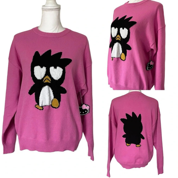 Hello Kitty and Friends x Forever 21 Badtz-Maru Penguin Pink Graphic Sweatshirt - Picture 9 of 9